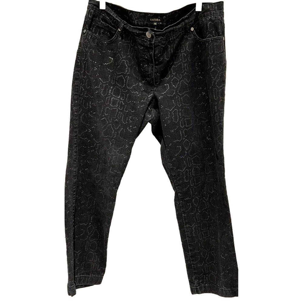 Escada Black Embellished Jeans Size 44 US (14-16P)